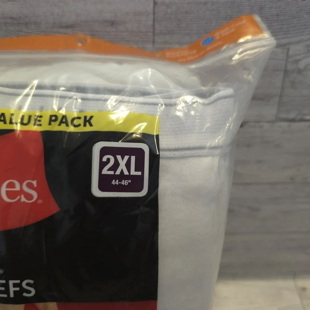 Hanes Brief Underwear 9-Pack Men's White Cotton Comfort Flex Waistband 44-46 2XL